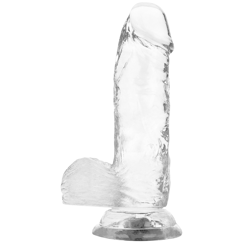 X RAY - SAFETY HARNESS + TRANSPARENT DILDO WITH BALLS 15.5 CM -O- 3.5 CM