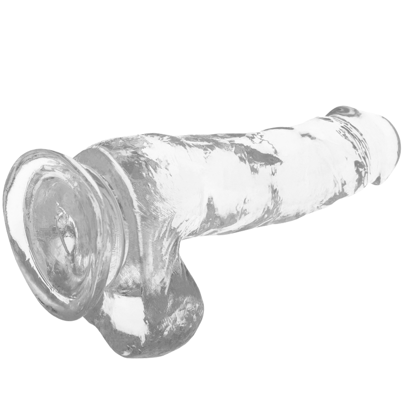 X RAY - HARNESS + TRANSPARENT DILDO WITH BALLS 18.5 CM -O- 3.8 CM