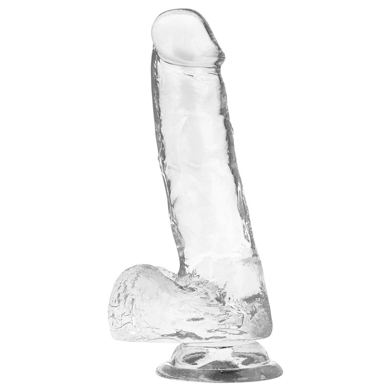 X RAY - HARNESS + TRANSPARENT DILDO WITH BALLS 18.5 CM -O- 3.8 CM