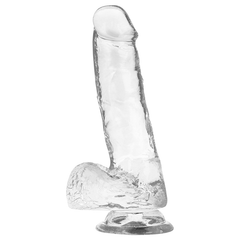 X RAY - HARNESS + TRANSPARENT DILDO WITH BALLS 18.5 CM -O- 3.8 CM