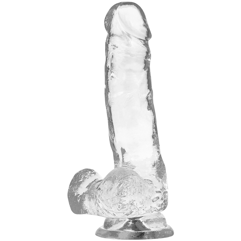 X RAY - HARNESS + TRANSPARENT DILDO WITH BALLS 18.5 CM -O- 3.8 CM