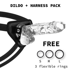 X RAY - HARNESS + DILDO WITH BALLS 22 CM -O- 4.6 CM