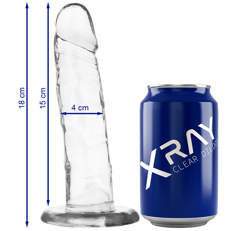 X RAY - HARNESS + TRANSPARENT DILDO 18 CM -O- 4 CM