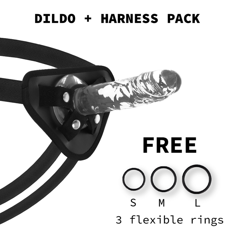 X RAY - HARNESS + TRANSPARENT DILDO 18 CM -O- 4 CM