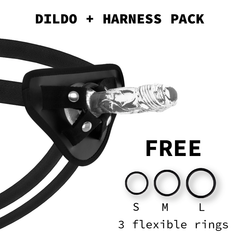 X RAY - HARNESS + TRANSPARENT DILDO 12 CM -O- 2.6 CM
