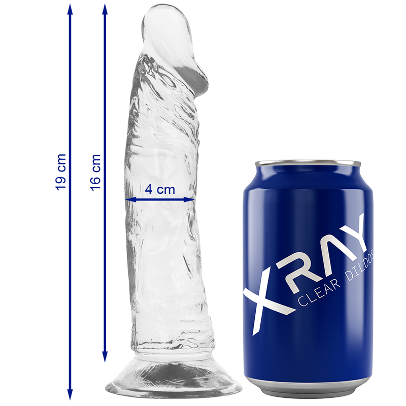 X RAY - HARNESS + TRANSPARENT DILDO 19 CM -O- 4 CM