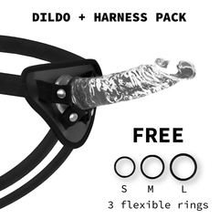 X RAY - HARNESS + TRANSPARENT DILDO 19 CM -O- 4 CM