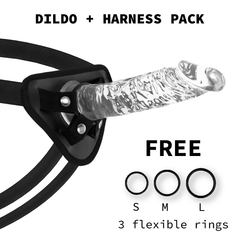 X RAY - HARNESS + TRANSPARENT DILDO 21 CM -O- 4 CM
